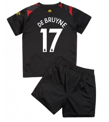 Manchester City Kevin De Bruyne #17 Bortedraktsett Barn 2022-23 Kortermet (+ Korte bukser)
